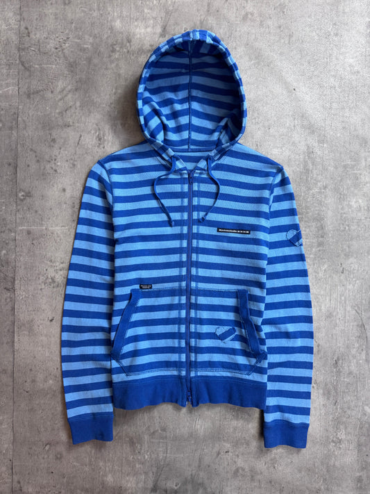 Issey Miyake Mademoiselle NON NON Blue Colourblock Striped Dual Zip Hoodie