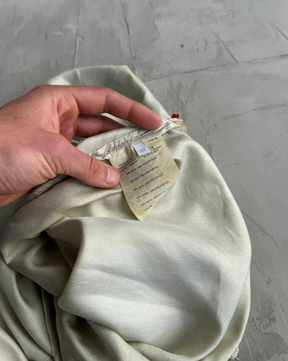 PRADA BEIGE SILK MIDI SKIRT - S/M | Medium, Beige