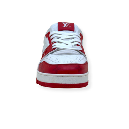 LOUIS VUITTON LV TRAINER SNEAKER RED WHITE MONOGRAM UK10 | UK 10, Red