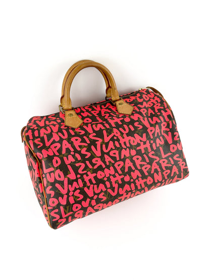 Louis Vuitton x Stephen Sprouse Pink Graffiti Speedy 30 Handbag (RARE) (2008) | O/S, Multicoloured