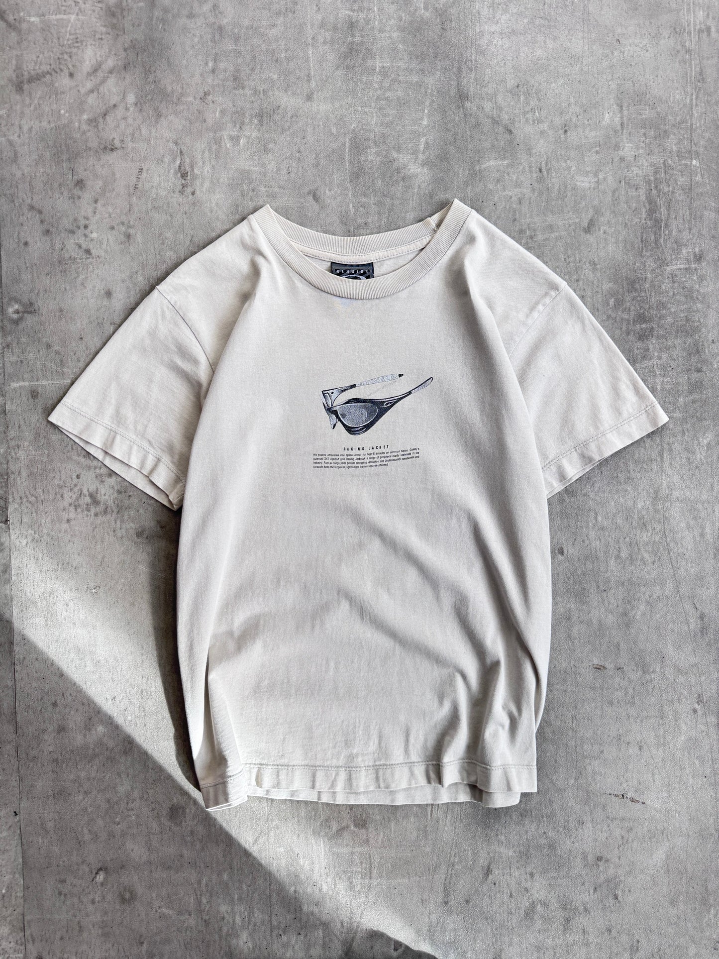 2000s Oakley 'Racing Jacket' Beige Tee