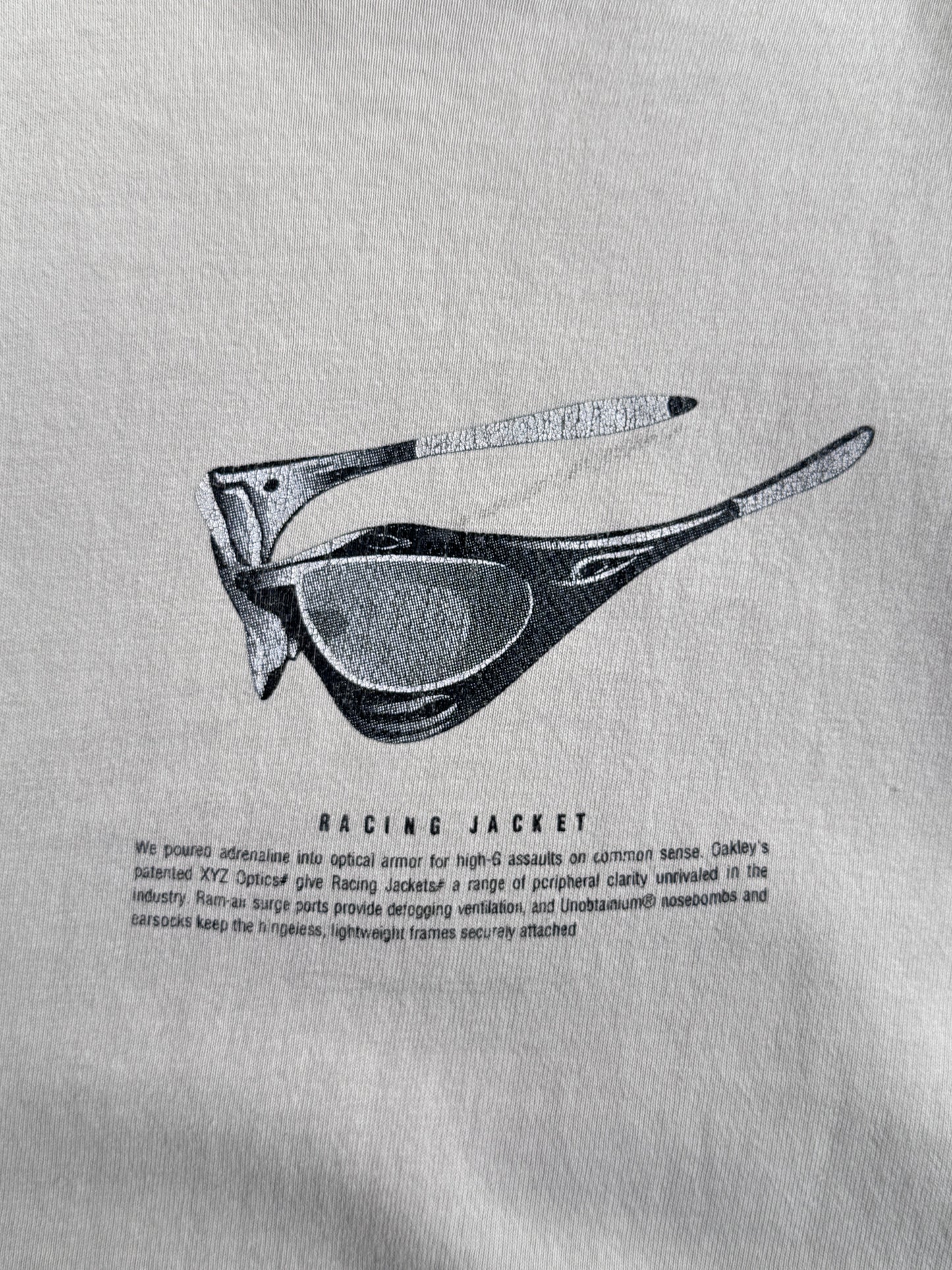 2000s Oakley 'Racing Jacket' Beige Tee
