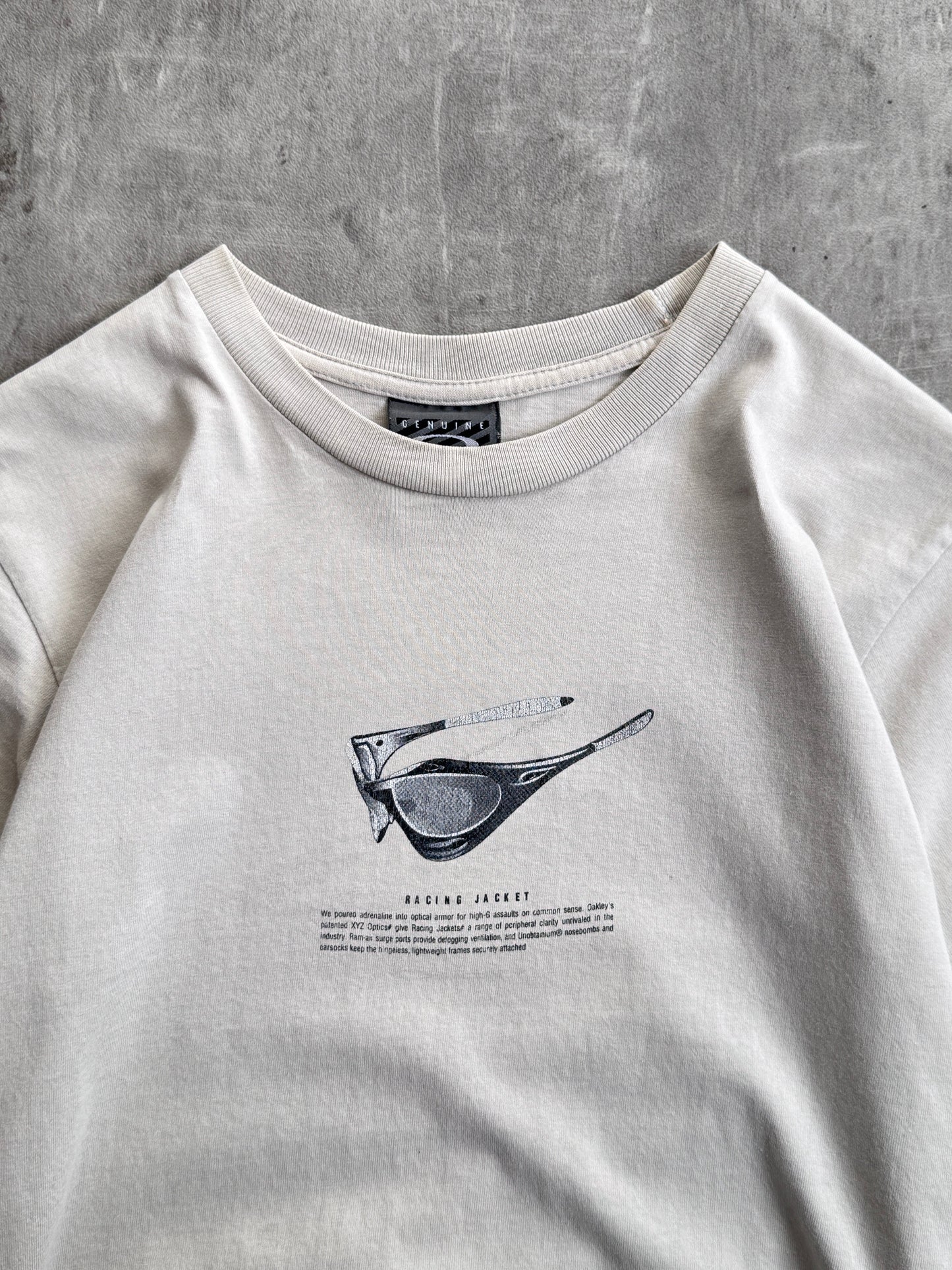 2000s Oakley 'Racing Jacket' Beige Tee