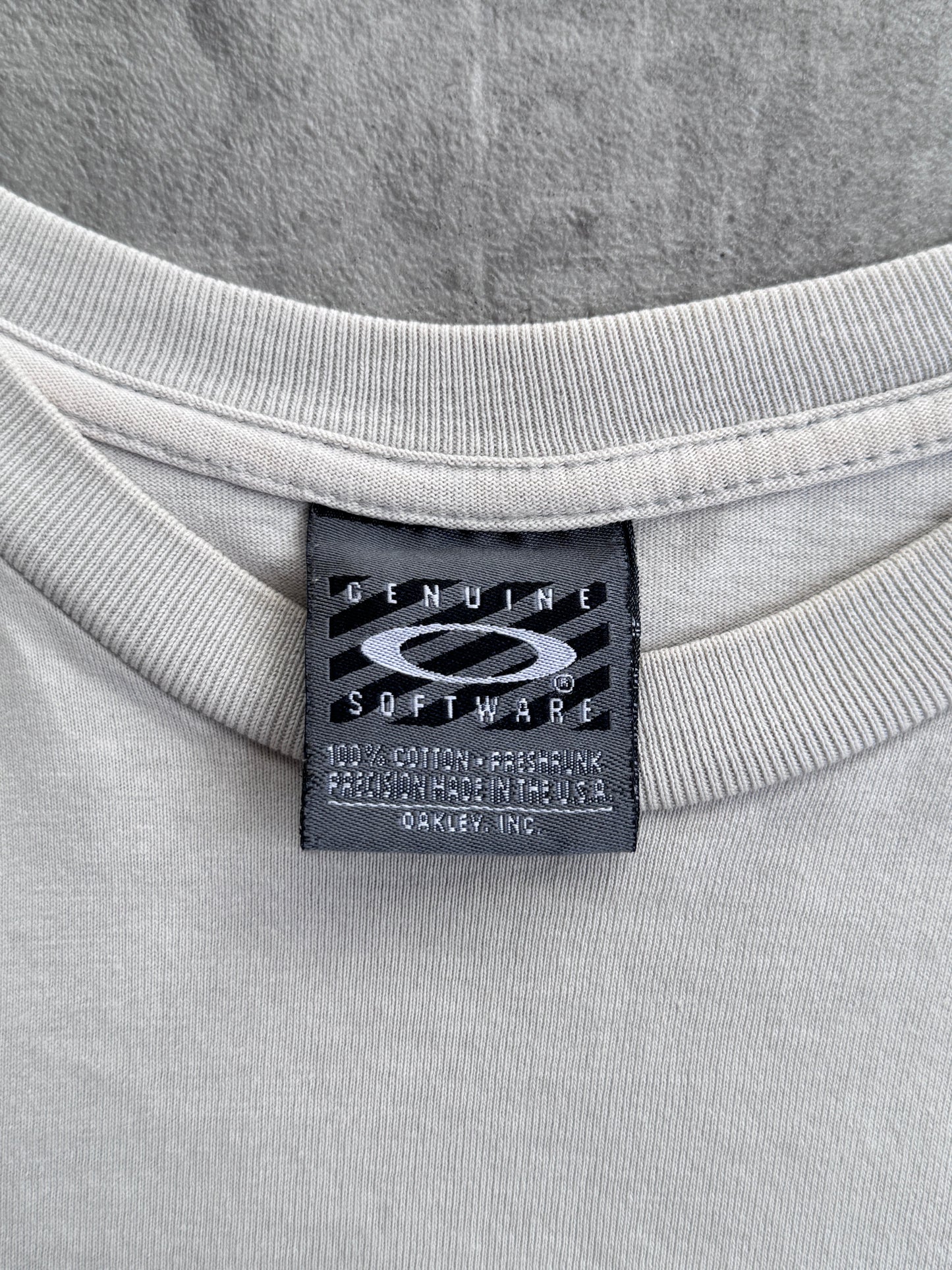 2000s Oakley 'Racing Jacket' Beige Tee