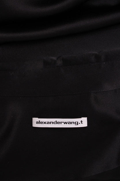 T By Alexander Wang L/S Satin Shirt Black M | Default Title, Black