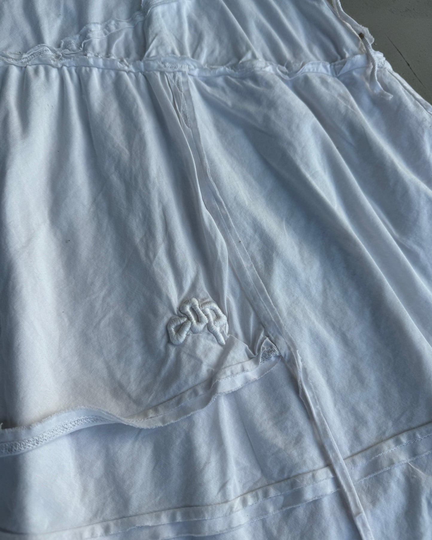 COP COPINE WHITE COTTON RUFFLE MAXI SKIRT - M | Medium, White