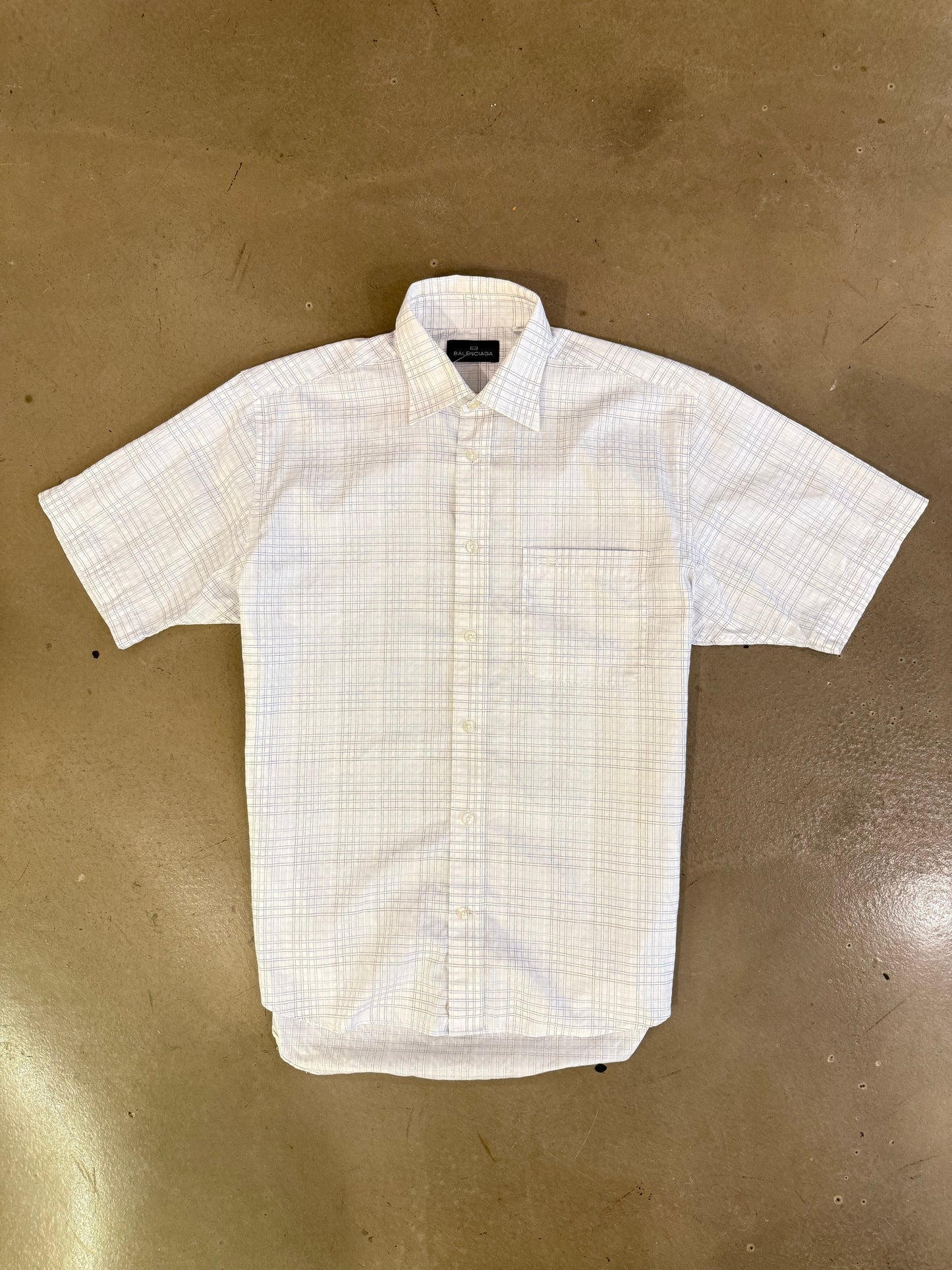 Balenciaga White Check SS Shirt