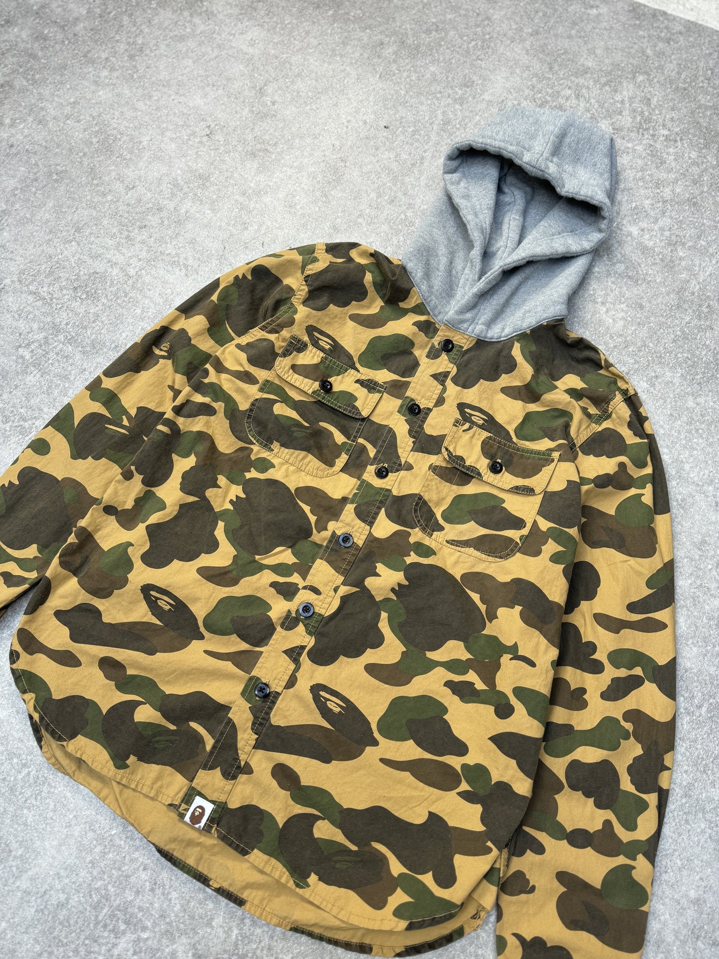 A Bathing Ape Camo Hooded Shirt