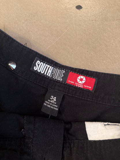 Southpole Black Cargo Shorts