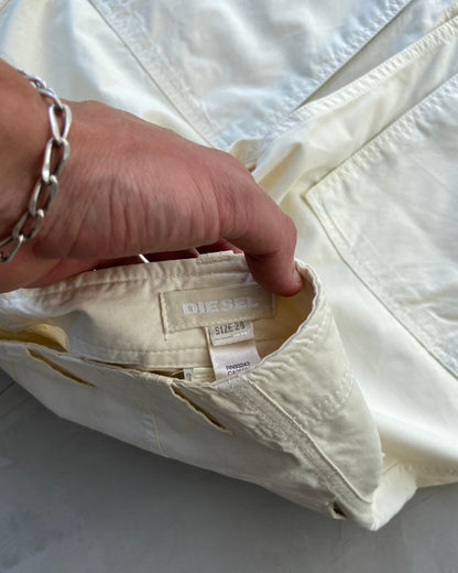 DIESEL 2000'S CREAM CARGO TROUSERS - W29"