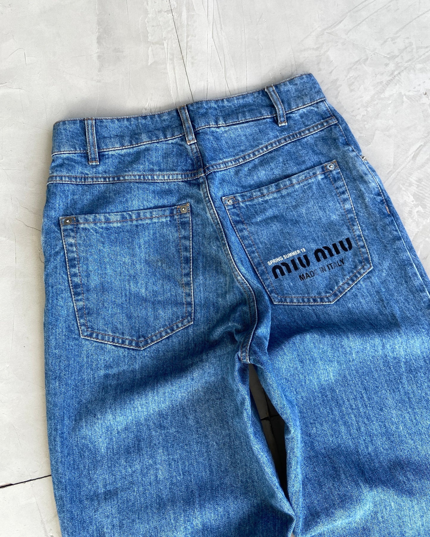 MIU MIU SS19 'LOGO POCKET' JEANS - W26"