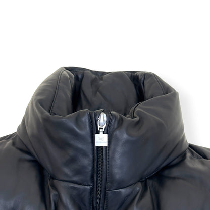 BALENCIAGA OVERSIZED SPORTY B SOFT LEATHER PUFFER VEST BLACK S | Small, Black