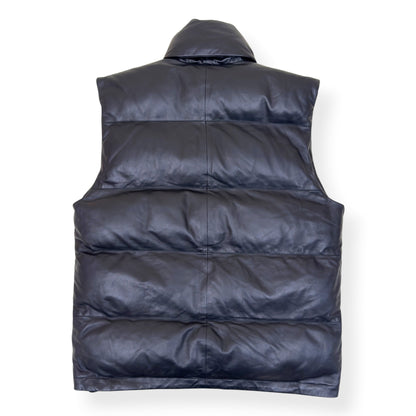 BALENCIAGA OVERSIZED SPORTY B SOFT LEATHER PUFFER VEST BLACK S | Small, Black