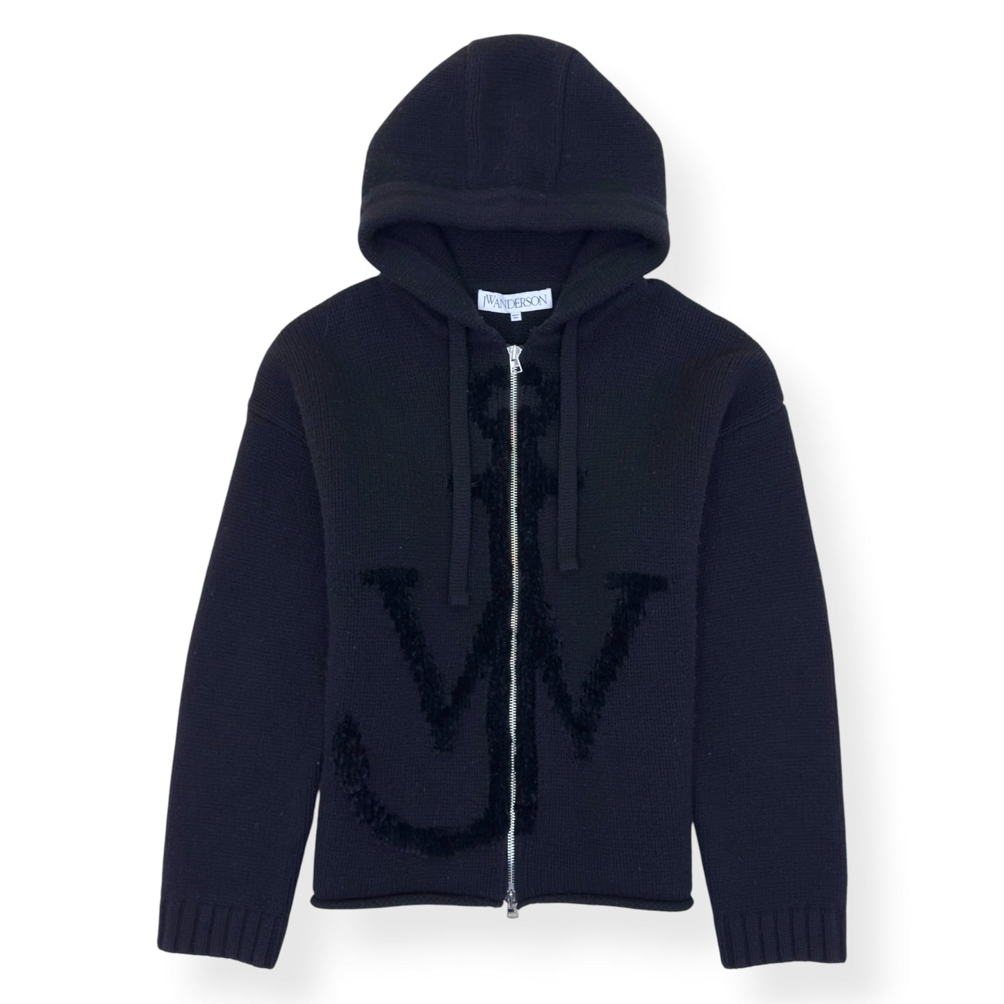 JW ANDERSON ‘ANCHOR JWA’ WOOL HOODIE BLACK XL | XL, Black