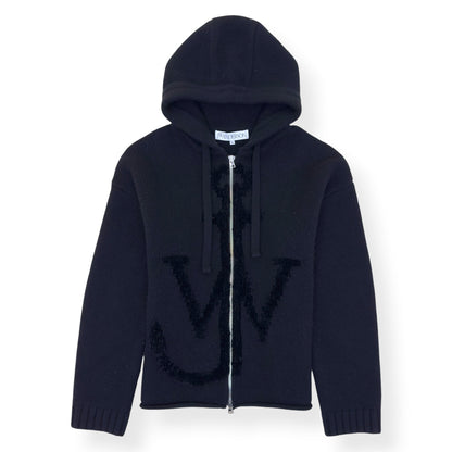 JW ANDERSON ‘ANCHOR JWA’ WOOL HOODIE BLACK XL | XL, Black