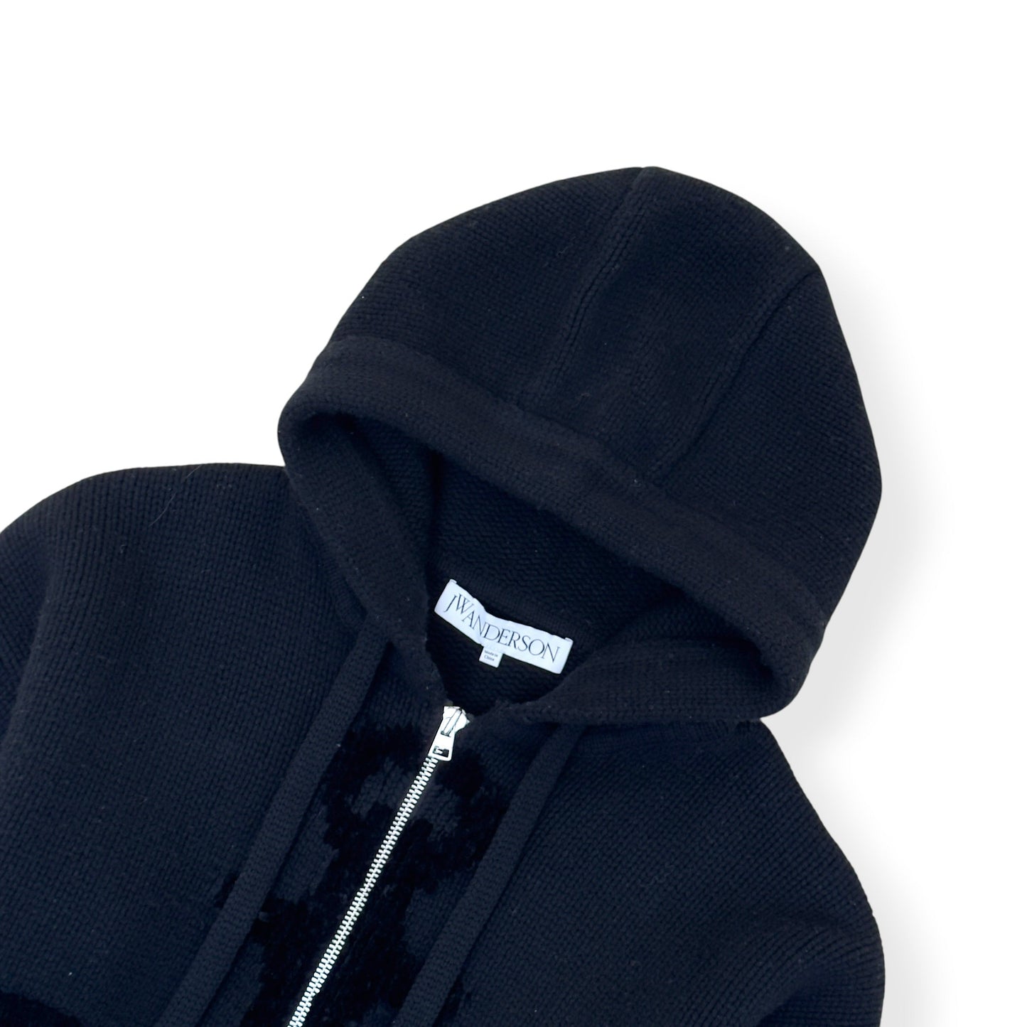 JW ANDERSON ‘ANCHOR JWA’ WOOL HOODIE BLACK XL | XL, Black