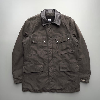 C.P. Company Brown AW05 Leather Collar Goretex Field Jacket | Large, Brown