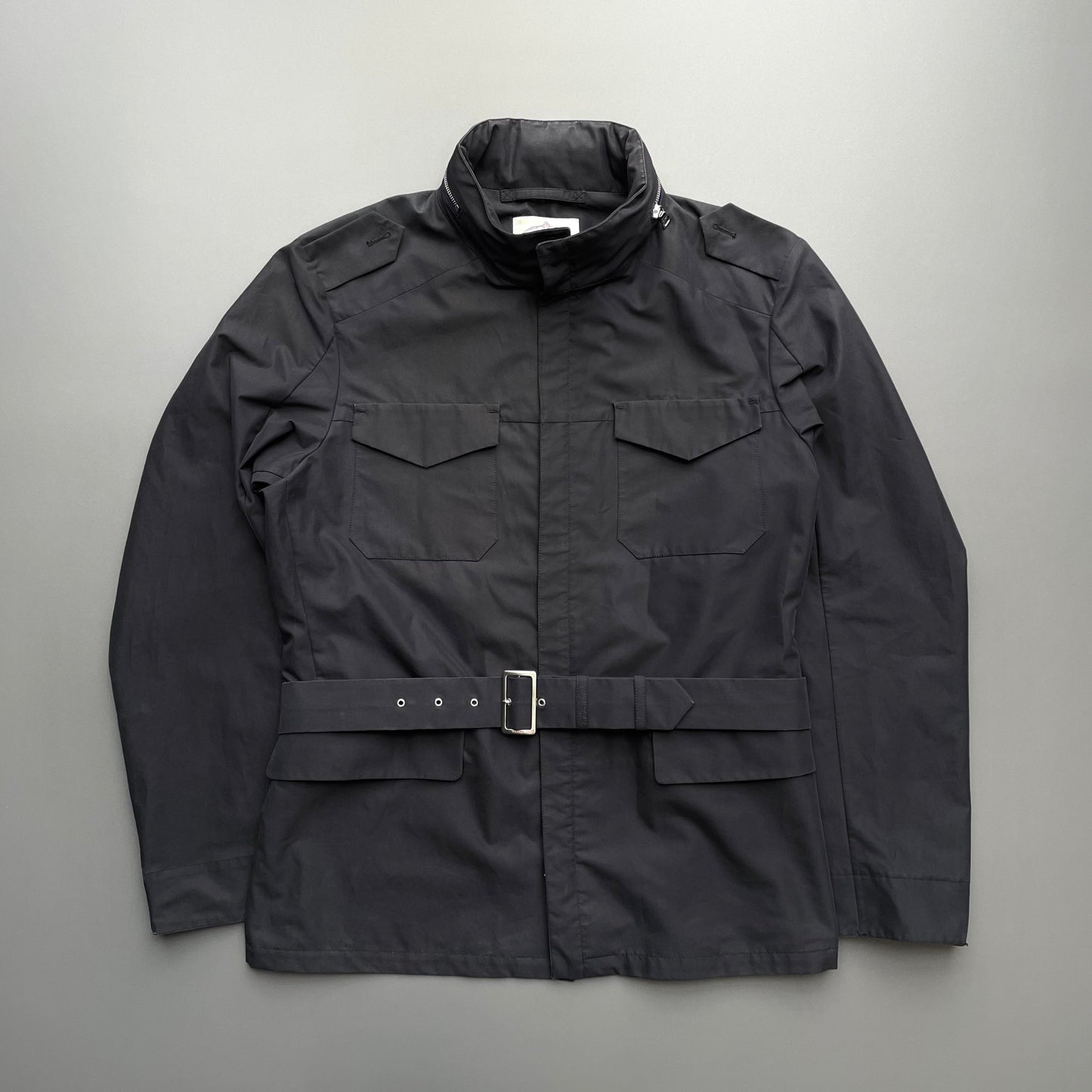 Prada Black 2010 Belted Field Jacket | Large, Black