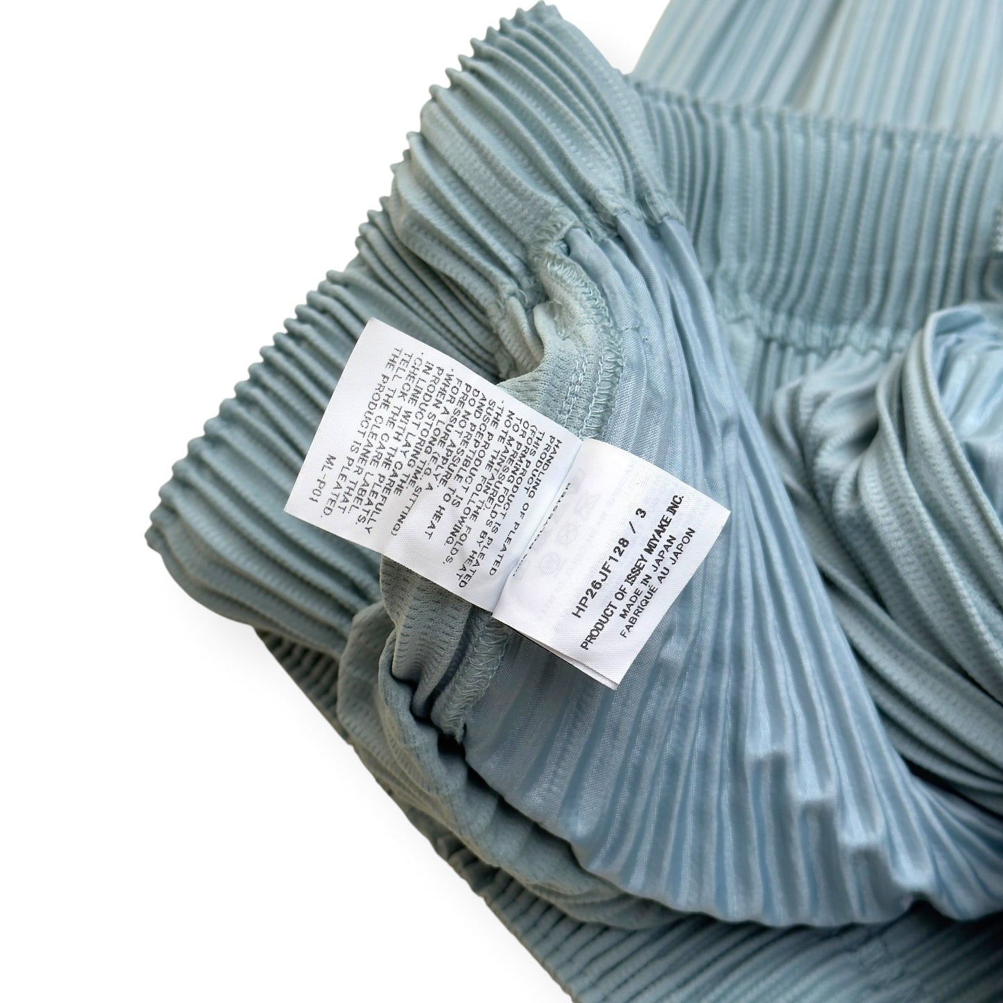 ISSEY MIYAKE HOMME PLISSÉ PLEATED TROUSERS LIGHT BLUE 3 / M | Medium, Blue