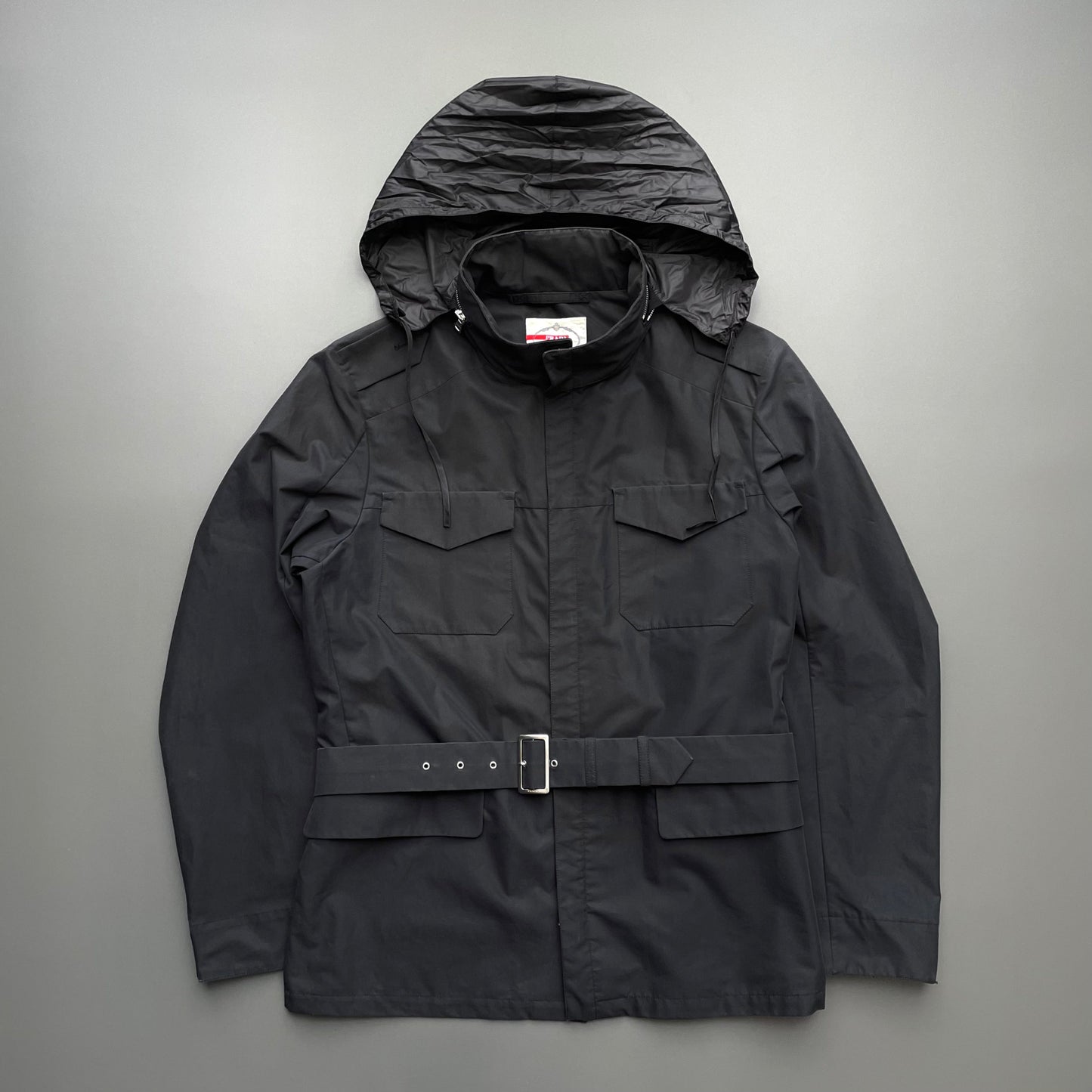 Prada Black 2010 Belted Field Jacket | Large, Black