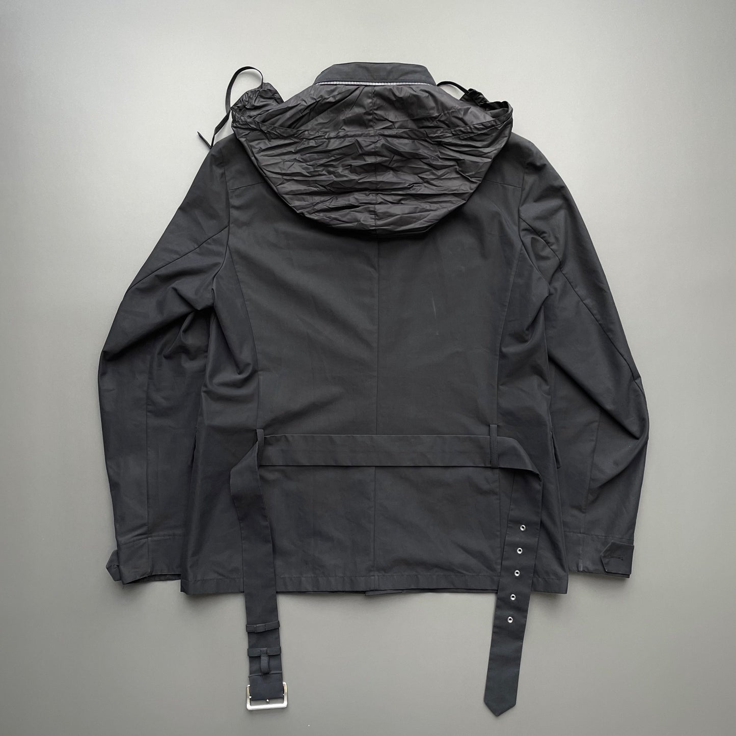 Prada Black 2010 Belted Field Jacket | Large, Black