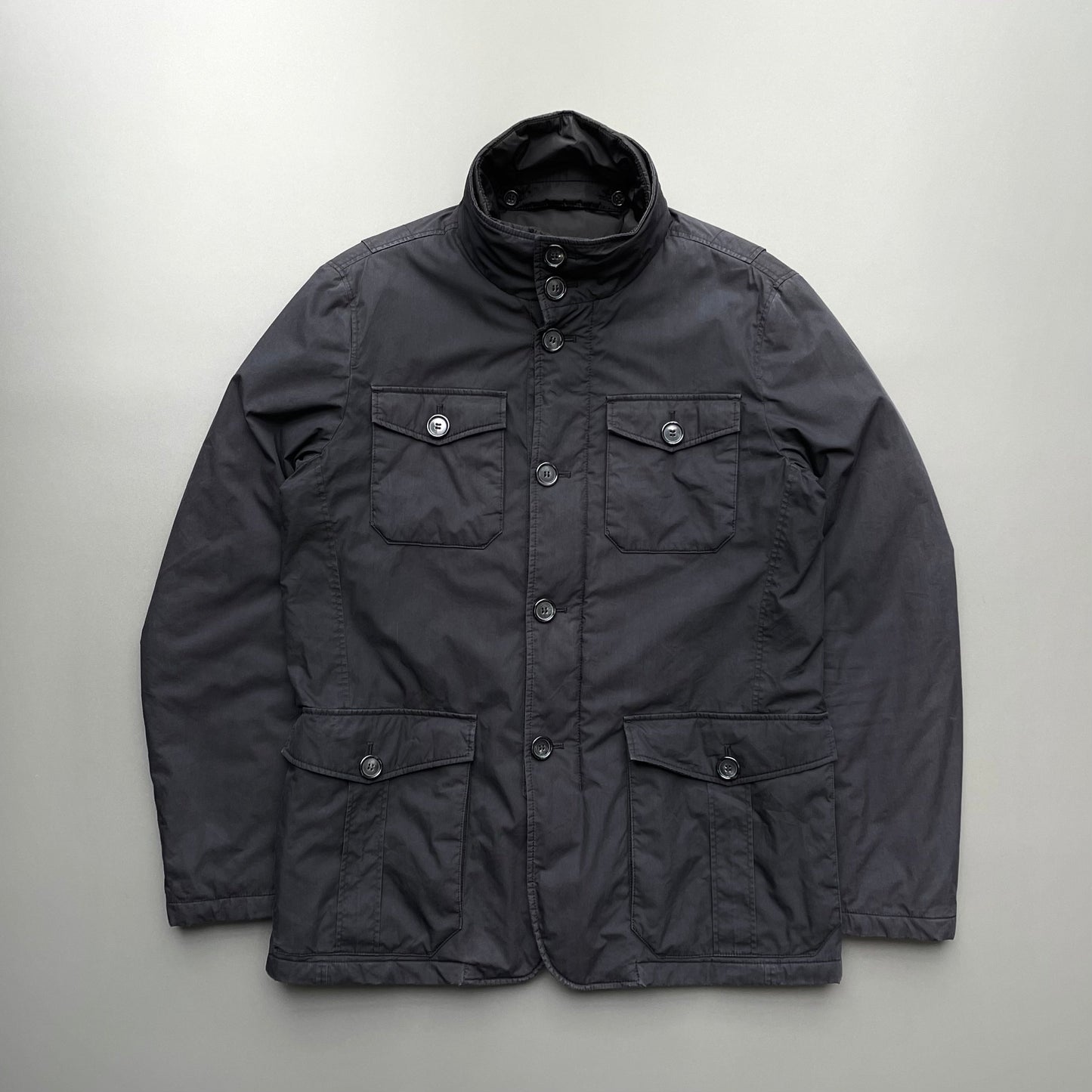 Prada Sport Black 2013 Padded Collar Liner Field Jacket | Medium, Black