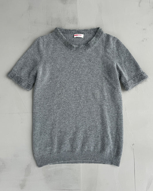 PRADA WOOL & CASHMERE GREY T SHIRT - M