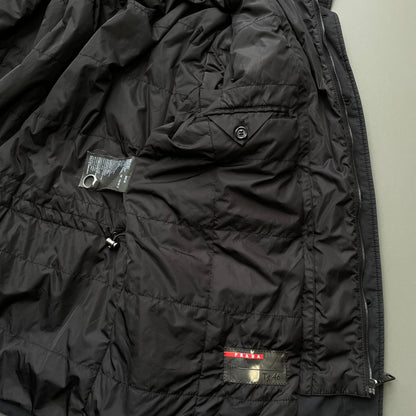 Prada Sport Black 2013 Padded Collar Liner Field Jacket | Medium, Black