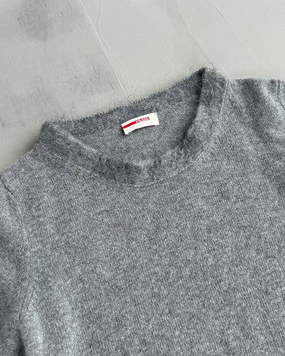 PRADA WOOL & CASHMERE GREY T SHIRT - M