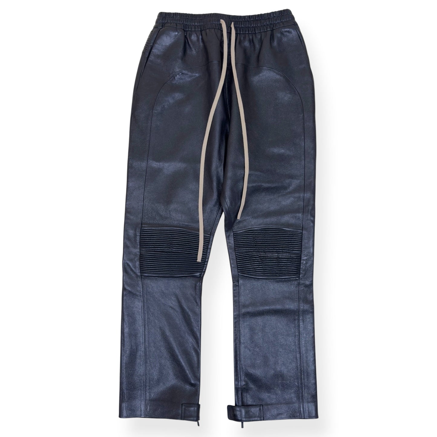 FEAR OF GOD STRAIGHT-LEG FULL-GRAIN LEATHER TROUSERS BLACK L | Large, Black