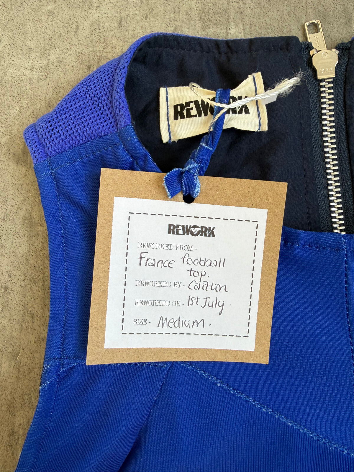 VT Rework : France Lace Football Vest | Medium, Blue
