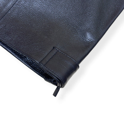 FEAR OF GOD STRAIGHT-LEG FULL-GRAIN LEATHER TROUSERS BLACK L | Large, Black