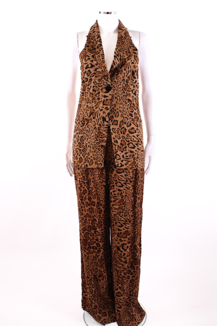 Twinset Waist Coat/ Trouser Co-Ord Leopard Print 10 | Default Title, Leopard Print
