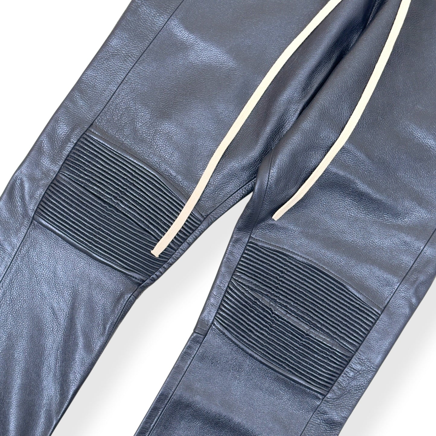 FEAR OF GOD STRAIGHT-LEG FULL-GRAIN LEATHER TROUSERS BLACK L | Large, Black