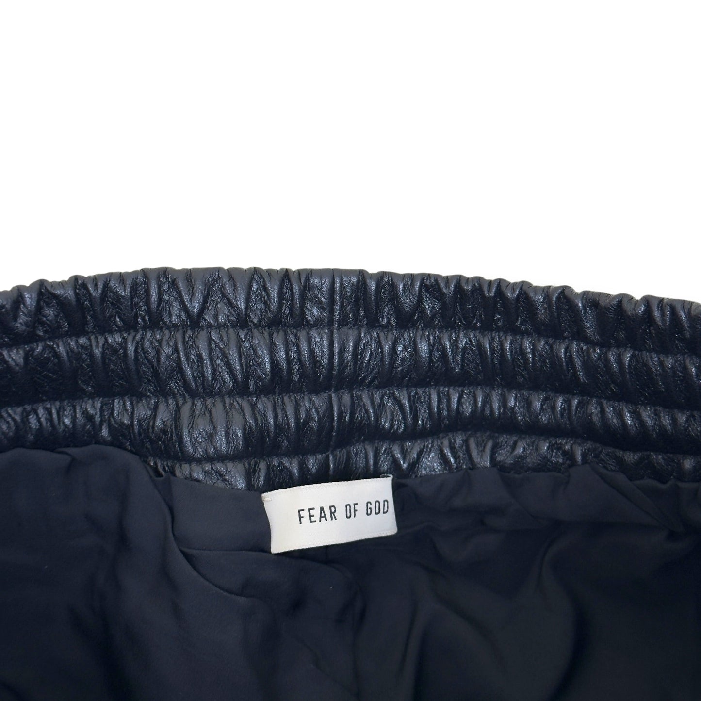 FEAR OF GOD STRAIGHT-LEG FULL-GRAIN LEATHER TROUSERS BLACK L | Large, Black