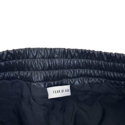 FEAR OF GOD STRAIGHT-LEG FULL-GRAIN LEATHER TROUSERS BLACK L | Large, Black