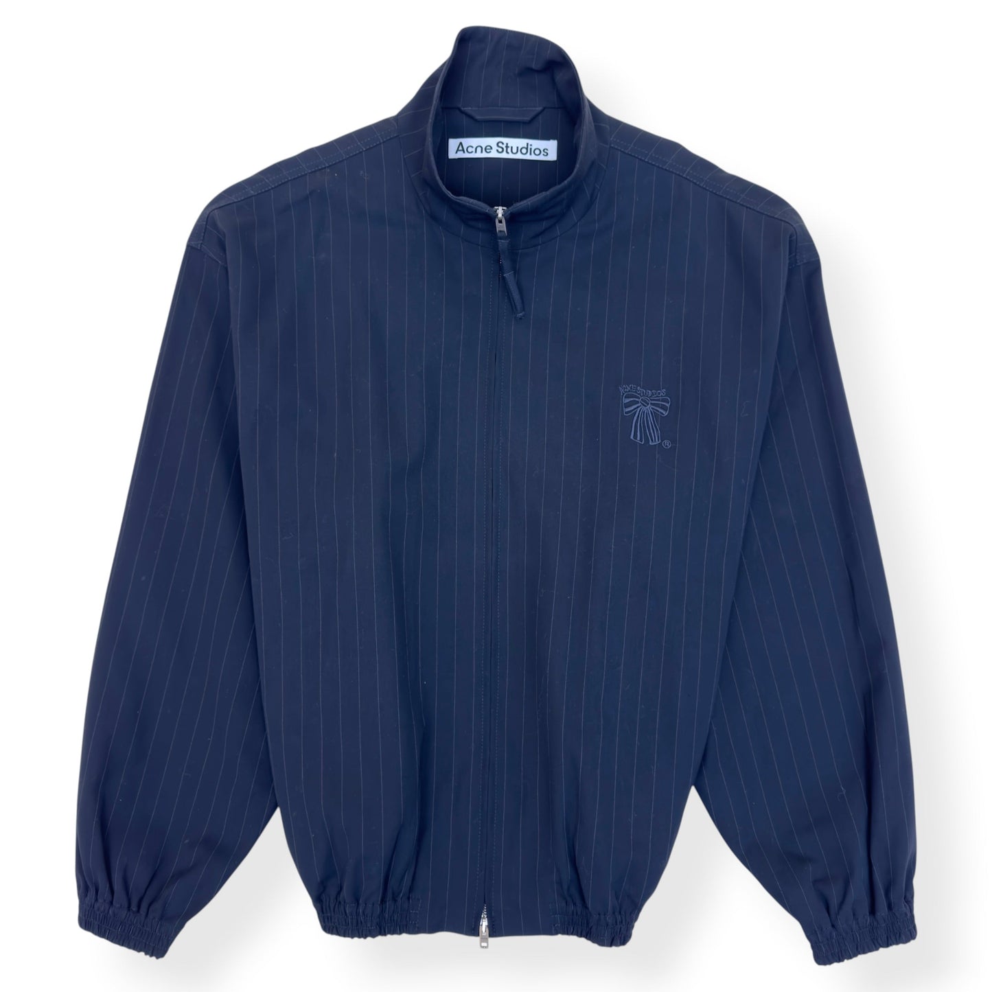 ACNE STUDIOS PINSTRIPE ZIP JACKET NAVY 50 / M | Medium, Navy