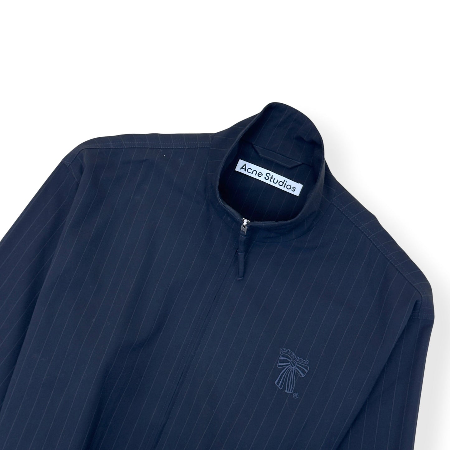 ACNE STUDIOS PINSTRIPE ZIP JACKET NAVY 50 / M | Medium, Navy
