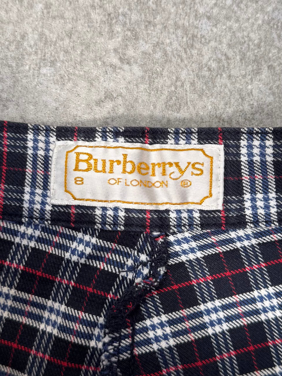 Burberry Navy Micro Nova Check Highwaisted Trousers