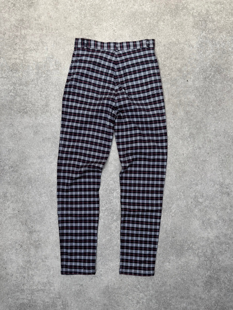 Burberry Navy Micro Nova Check Highwaisted Trousers