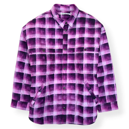 ACNE STUDIOS CHECK BUTTON UP JACKET PINK 52 / L | Large, Pink