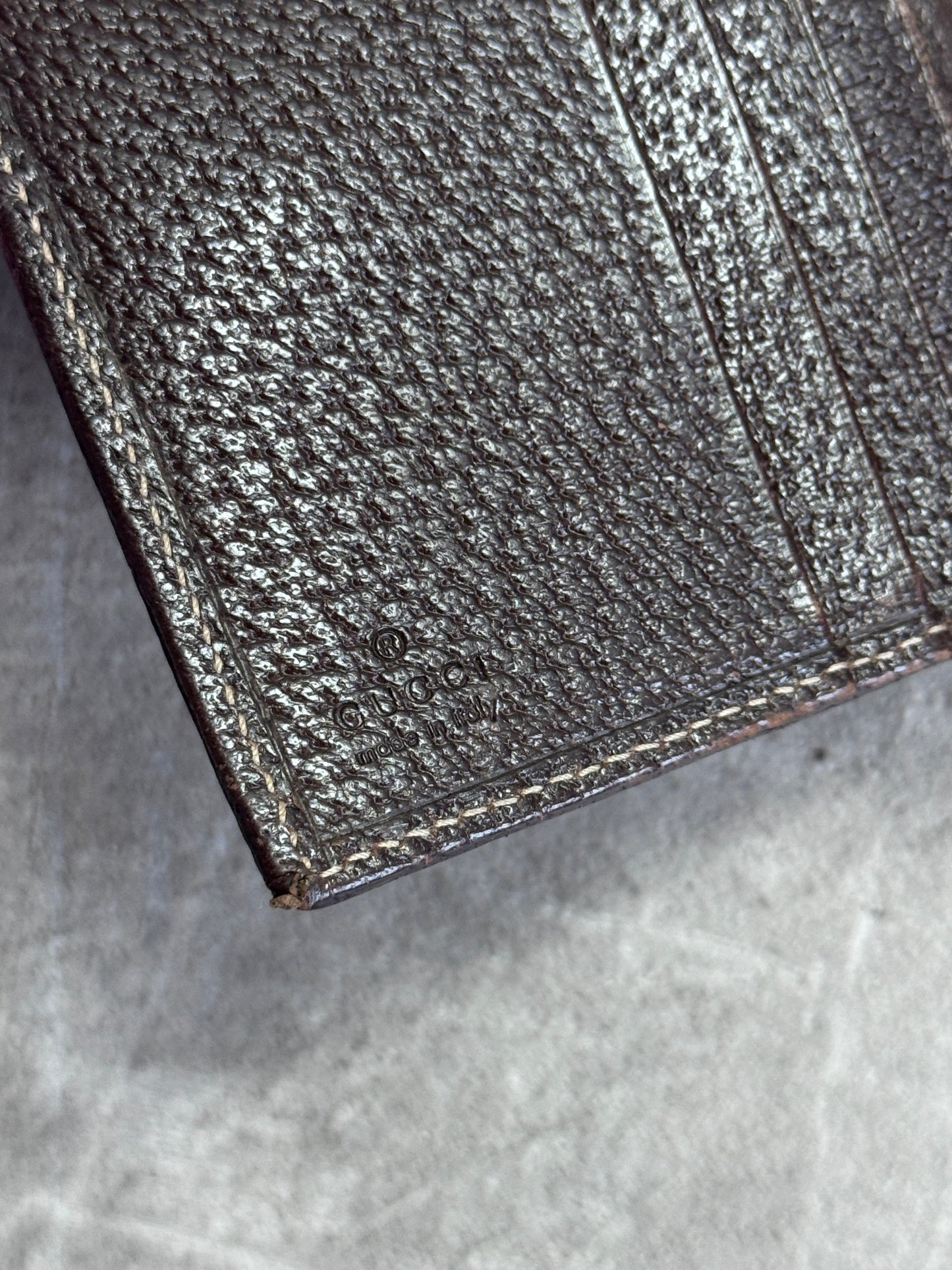 Gucci GG Gold Boot Charm Beige Monogram Canvas Purse