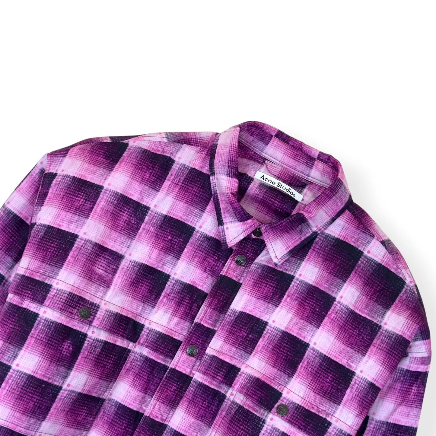 ACNE STUDIOS CHECK BUTTON UP JACKET PINK 52 / L | Large, Pink
