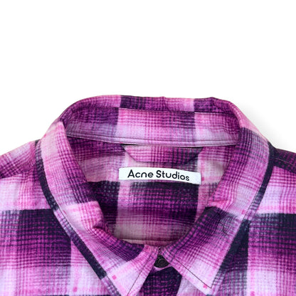 ACNE STUDIOS CHECK BUTTON UP JACKET PINK 52 / L | Large, Pink