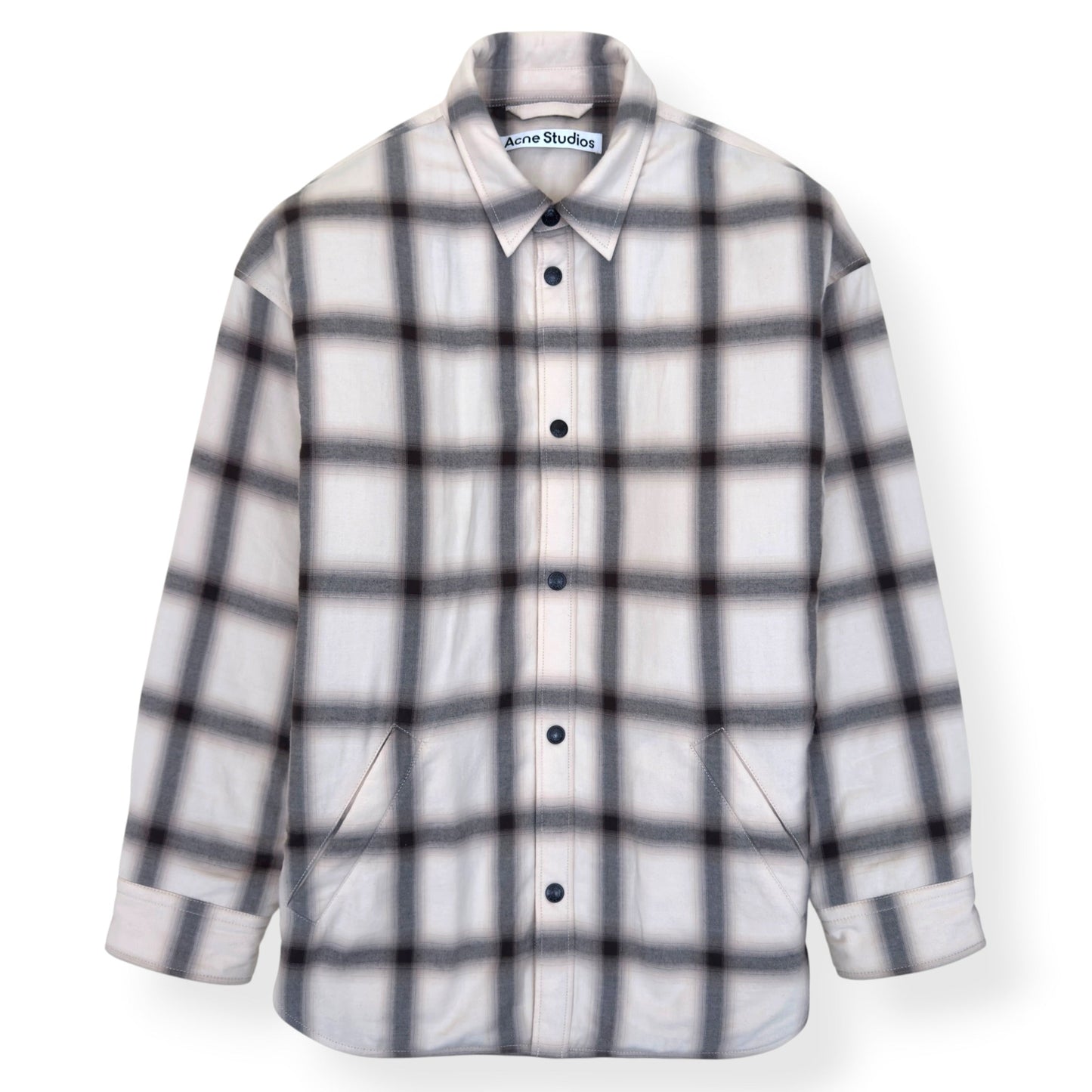 ACNE STUDIOS CHECK BUTTON UP JACKET CREAM 52 / L | Large, Cream