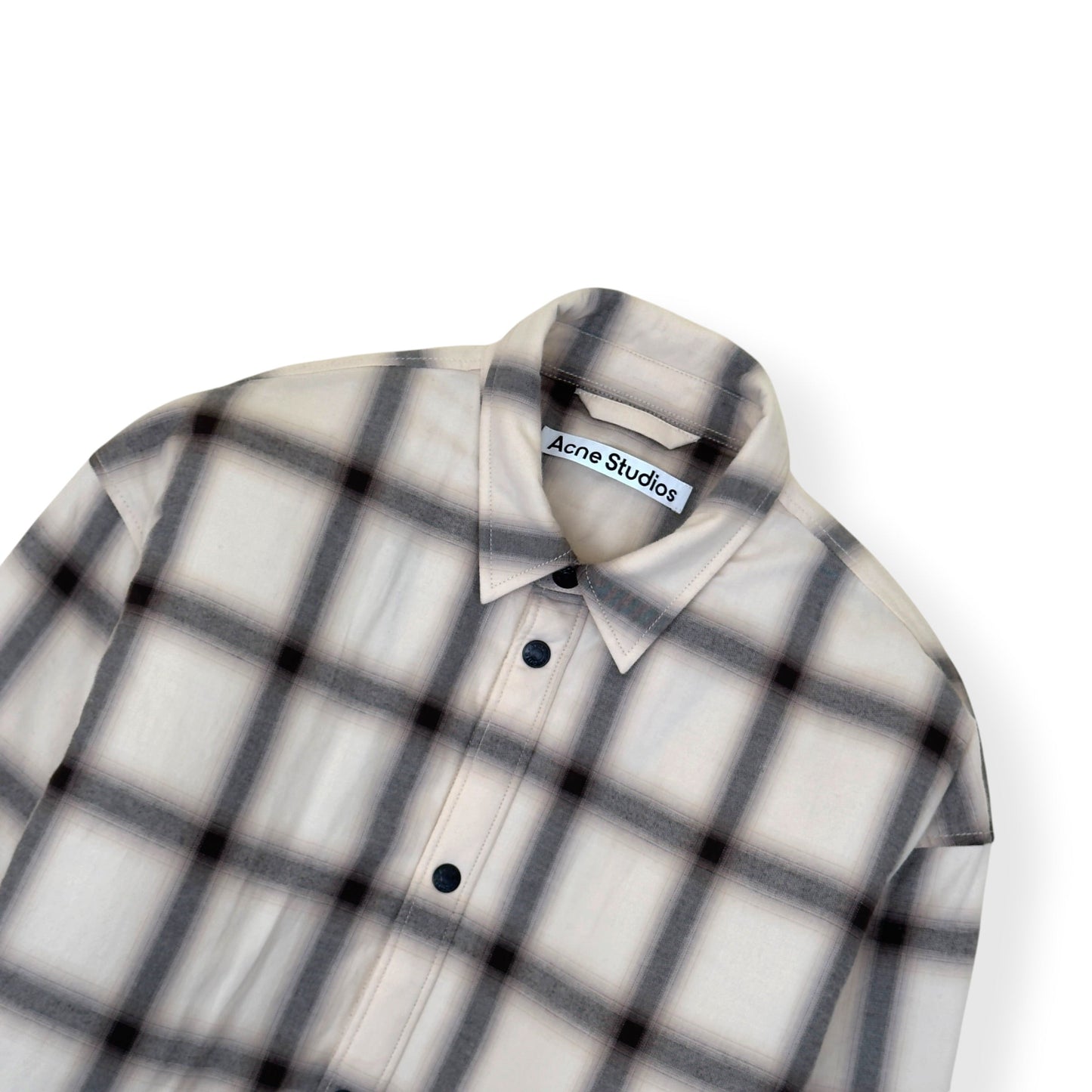 ACNE STUDIOS CHECK BUTTON UP JACKET CREAM 52 / L | Large, Cream
