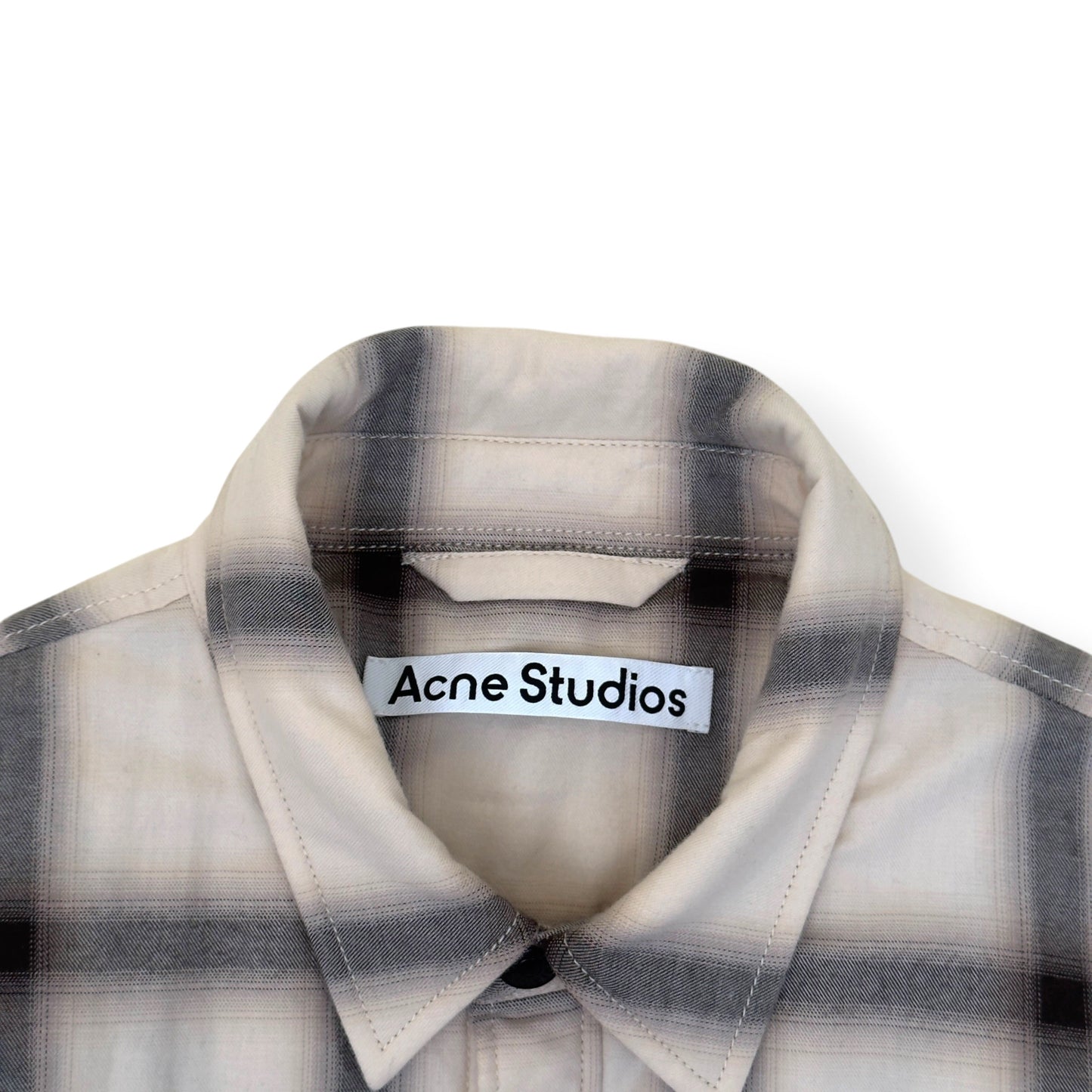 ACNE STUDIOS CHECK BUTTON UP JACKET CREAM 52 / L | Large, Cream