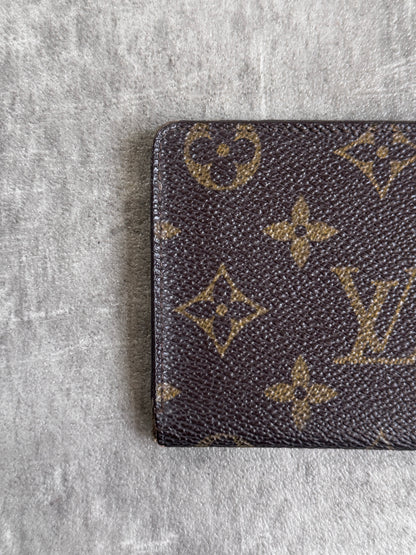 Louis Vuitton Brown Leather LV Monogram Card Wallet