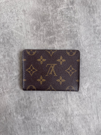 Louis Vuitton Brown Leather LV Monogram Card Wallet