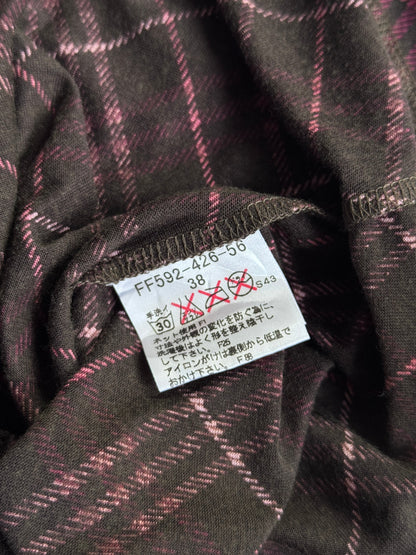 Burberry Blue Label Pink Nova Check V-Neck Tee